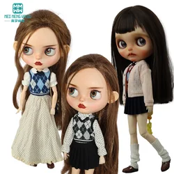 Fits Blyth OB22 OB24 Doll clothes Toy Gifts Fashion Plaid vests, jeans, skirts