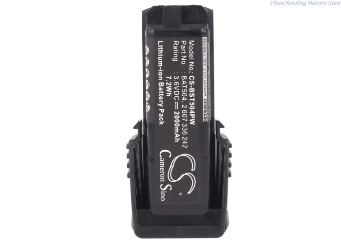 3.6V 2000mAh Telescope Battery BAT504 2 607 336 242 2 607 336 241 for Bosch GSR Mx2Drive, 36019A2010 PRODRIVE PS10 SPS10 SPS10-2