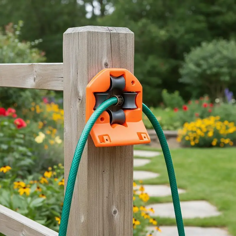 Rust Proof Outdoor Garden Hose Guide Bracket Wall Mount Corner Anti-Skid Pipe Positioning Roller for Gardening