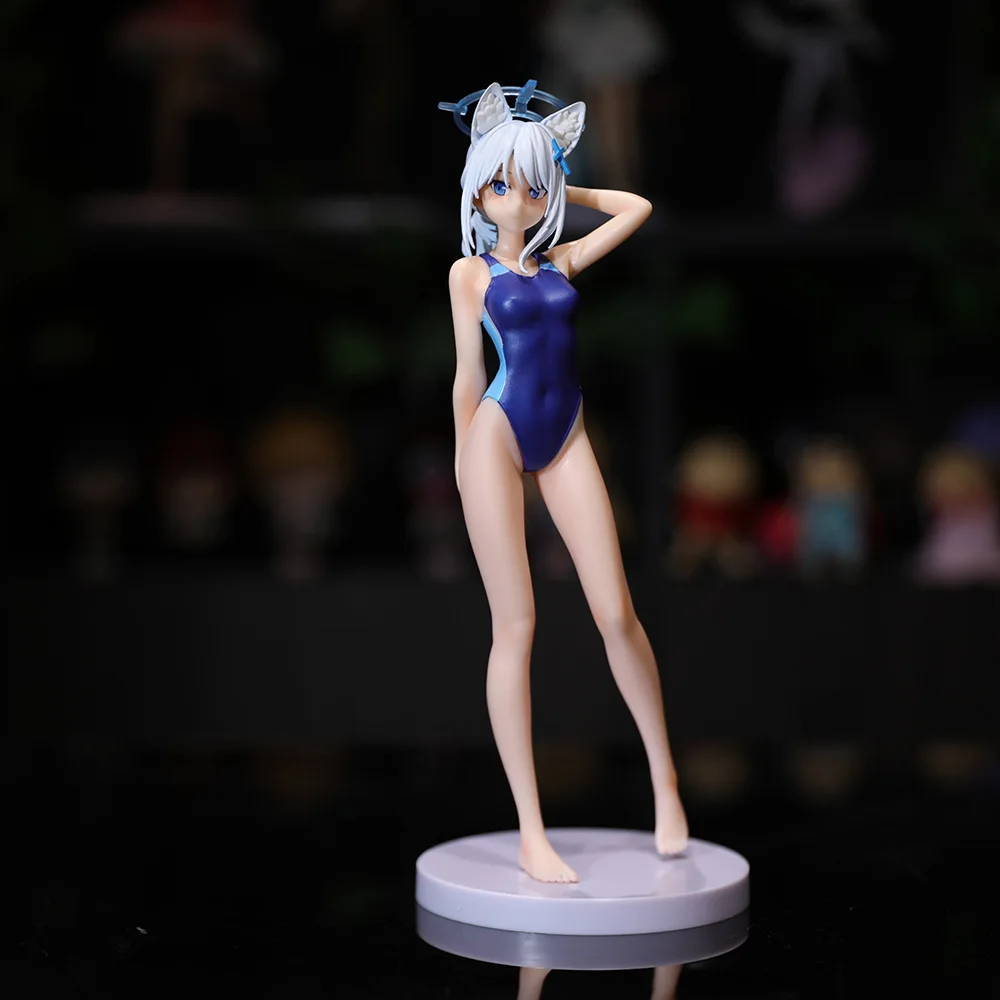 23CM Anime Game Azur Lane Sunaokami Shiroko Swimsuit Deadpool Anime Model Toy Standing Posture Gift Collection Action Figure