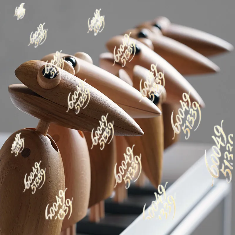 Woodpecker workstation ornaments apply to desk creative practical niche gift scandinavian office desktop wooden soft decorations