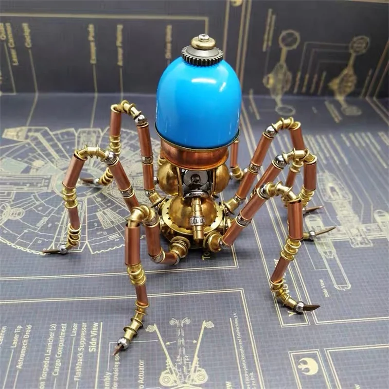 Steampunk diy mechanical octopus metal handmade three-dimensional 3D assembly model creative decoration assembly version