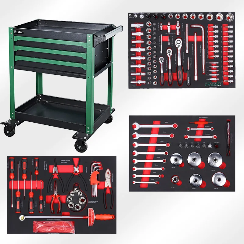 

158 pieces machine repair combination tool set repair shop 4S shop workshop mobile tool car maintenance tool cabinet