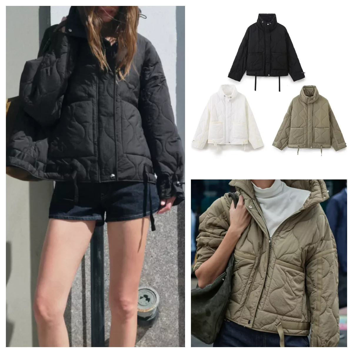 European and American style winter fashion simple versatile cotton jacket women\'s new style stand collar large pocket warm cotto