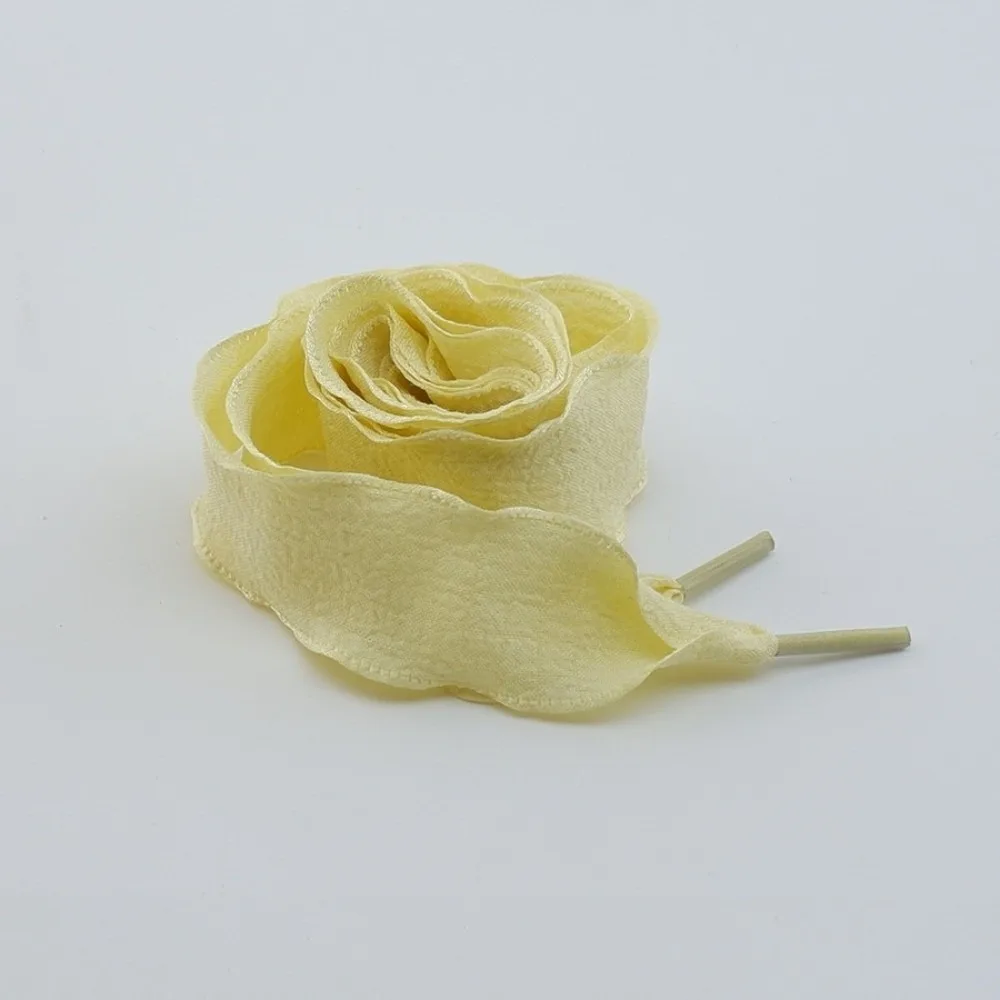 Shoes Accessories 2.5cm Wide Fishtail Yarn Shoelaces 120cm Lotus Leaf Edge Bubble Shoelace Colorful Pleated Sneakers Rope Women