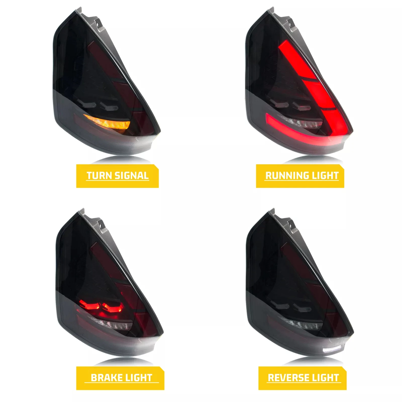 DK Motion LED Taillight For FORD FIESTA 2009-2015 New Arrival Brake + Reverse + Fog Light Turn Signal LED Tail Lamp