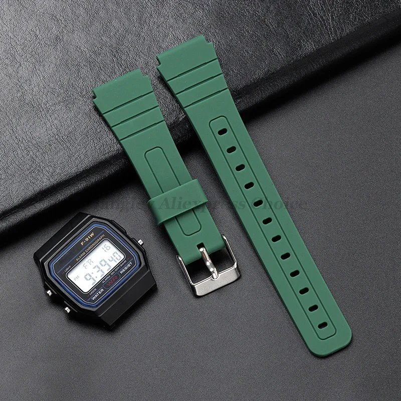 حزام ساعة سيليكون ل كاسيو F-91W W-800H 18 مللي متر ل W800H SGW400 F84 F105/108 A158/168 AE1200/1300 أساور مطاطية رياضية للرجال #3