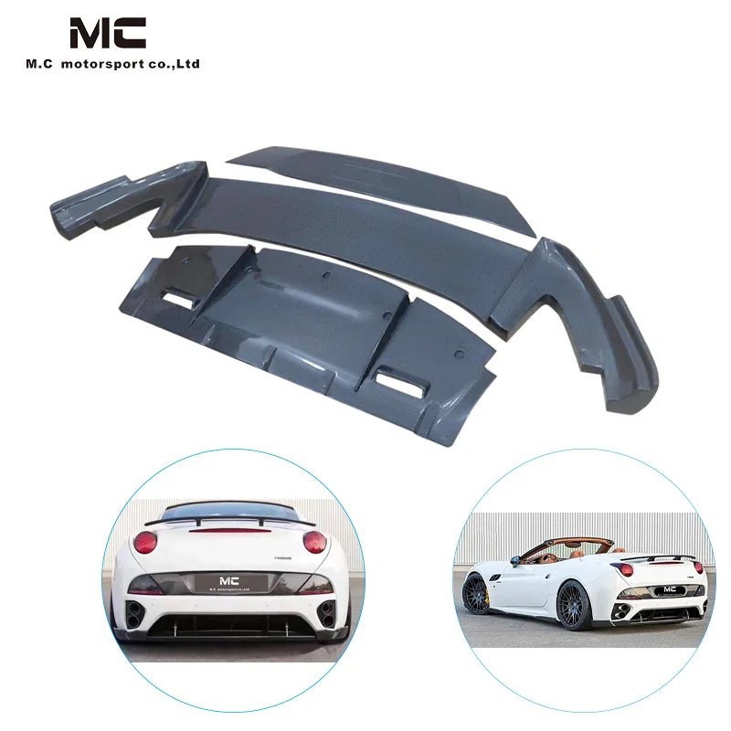 High Quality Real Carbon Fiber Rear Diffuser  For Ferrari California Style Real Carbon Fiber Side Skirt Ca Hard Top Body Kits