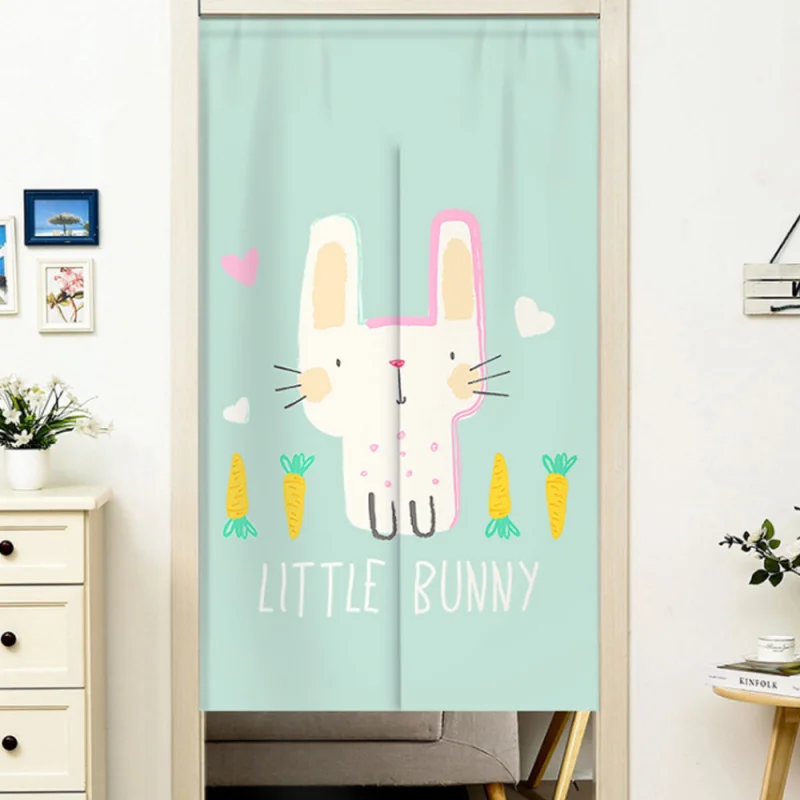 Cute Cartoon Half Door Curtain, Bedroom Cabinet, Bathroom Cover Curtain, Velcro Decorative Cloth Curtain