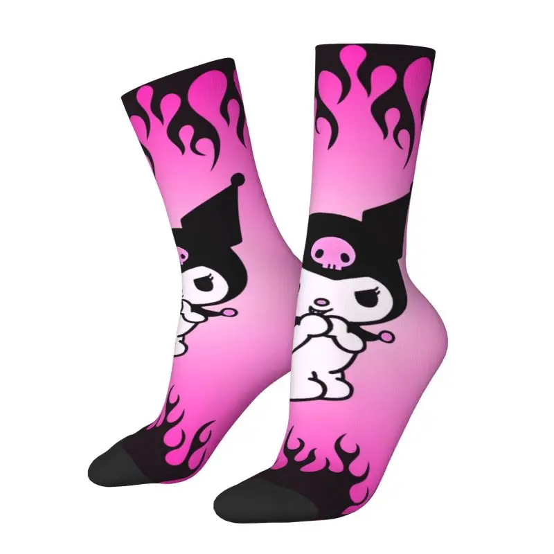 

Custom Wallpaper Men's Crew Socks Unisex Cute 3D Printed Kuromi Dress Socks