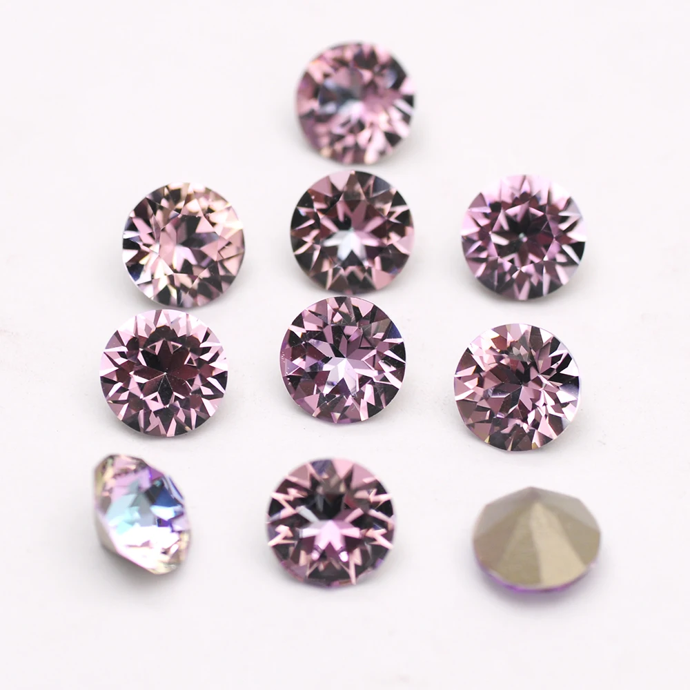 10PCS Super Bunte 5A Xirius Strass DIY Schmuck Machen Glas Perlen Pointback Runde Kleber Auf Nail art Zubehör Kristalle – Detail 24