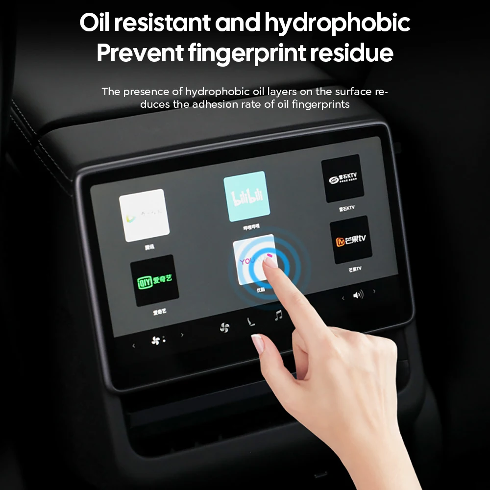 For Tesla New Model Y Launch 2025 Model 3 Highland 2024 Tempered Glass Screen Protecor with Full Covered Soft Black Frame