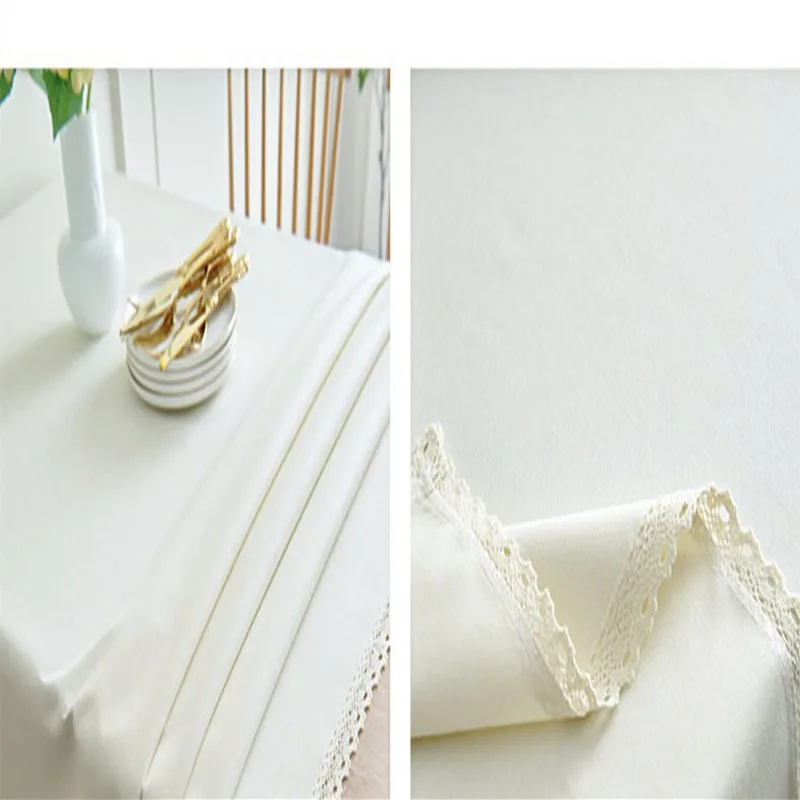 Table cloth waterproof, oil proof, and wash free solid color imitation cotton linen rectangular dining table cloth art New 2024