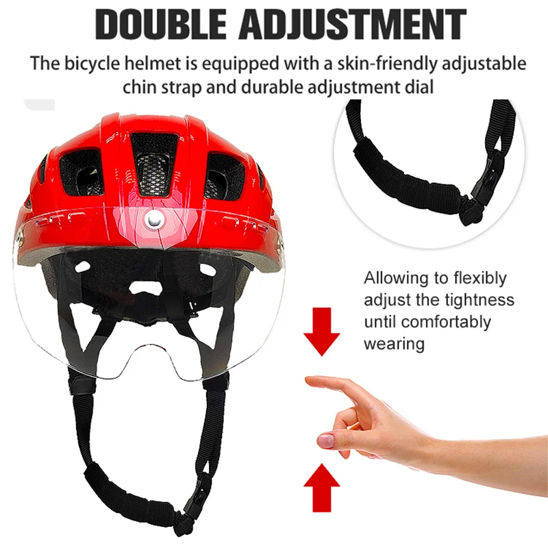 MOON Road Bike Helmet with Detachable Magnetic Goggles Durable Helmet for Adult Mountain Bicycle Commuting and Cycling