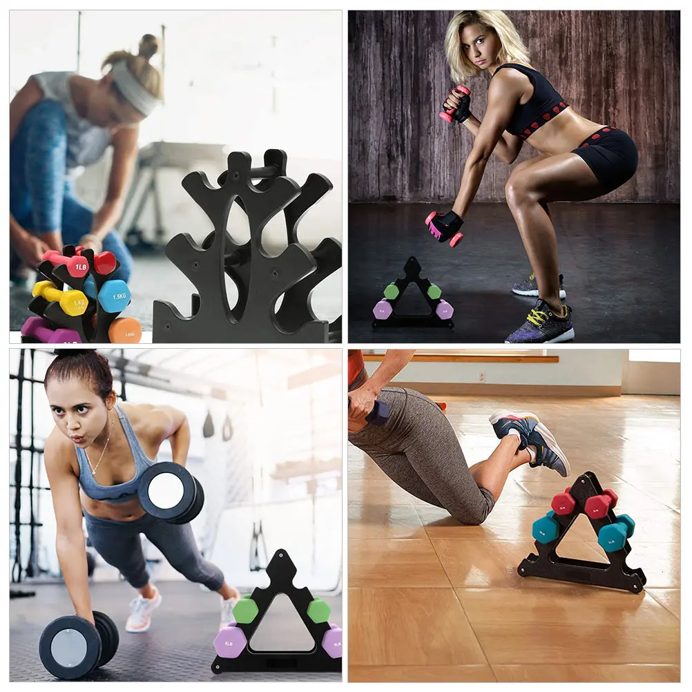

2pcs Dumbbell Rack Stand Compact Weight Storage Holder Floor Protector Tripod Design Durable PP Non-Slip Fitness for Home