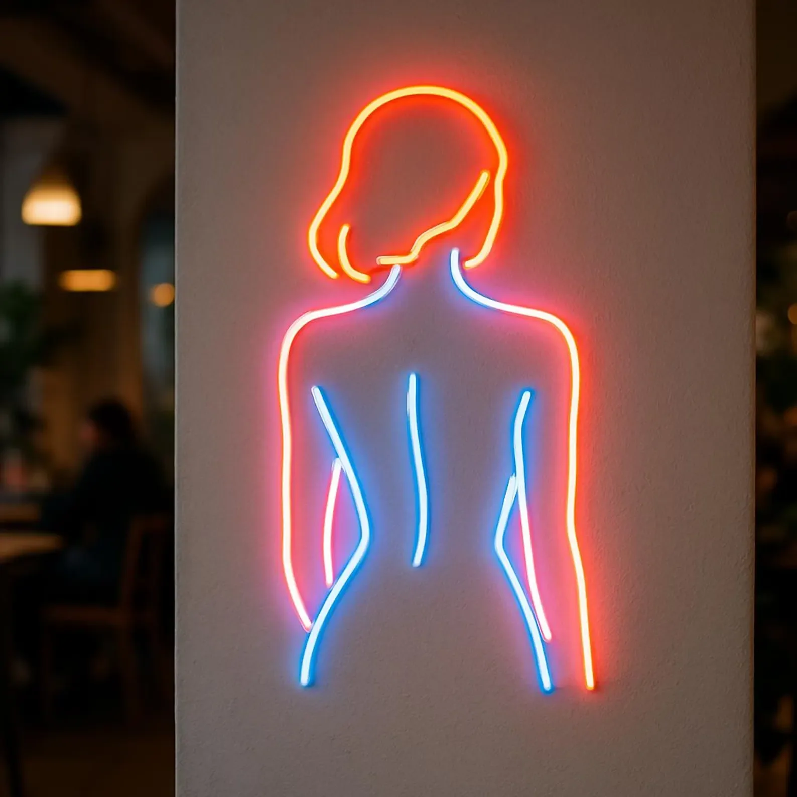 Woman with a Straight Back Neon Sign, Massage Salon Light, Spa Salon Led Sign,Gift Idea for a Masseur