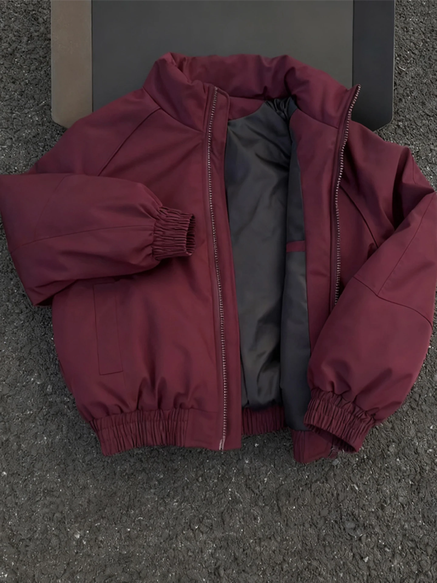 

Хлопковая куртка цвета красного вина, мужское термостойкое теплое зимнее пальто Cleanfit, хлопковая одежда oulder Width Regular