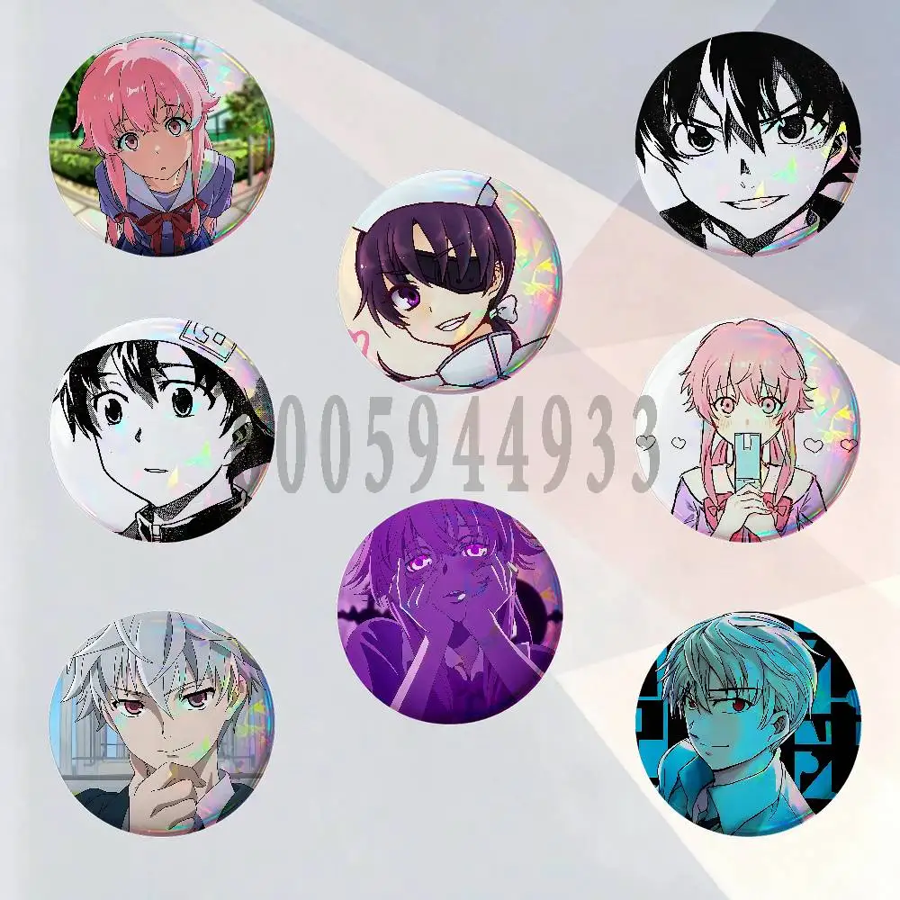 M-Mirai Nikki Badges 25 32 44 58 75 mm Round Customizable Wholesale Fan goods Self-made fan freebies