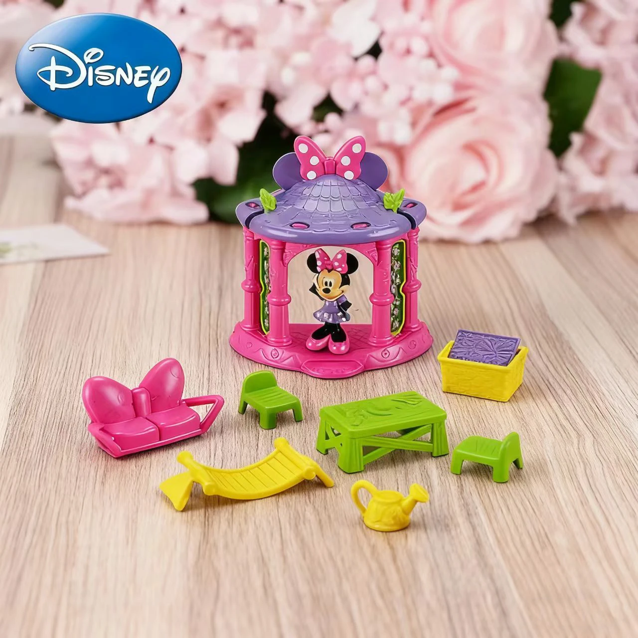 

Disney Fisher Price Minnie Mouse Garden Picnic 2014 Mickey Mouse Fashion Fun Girl Playing House Dressing Model Toys Figure Toys