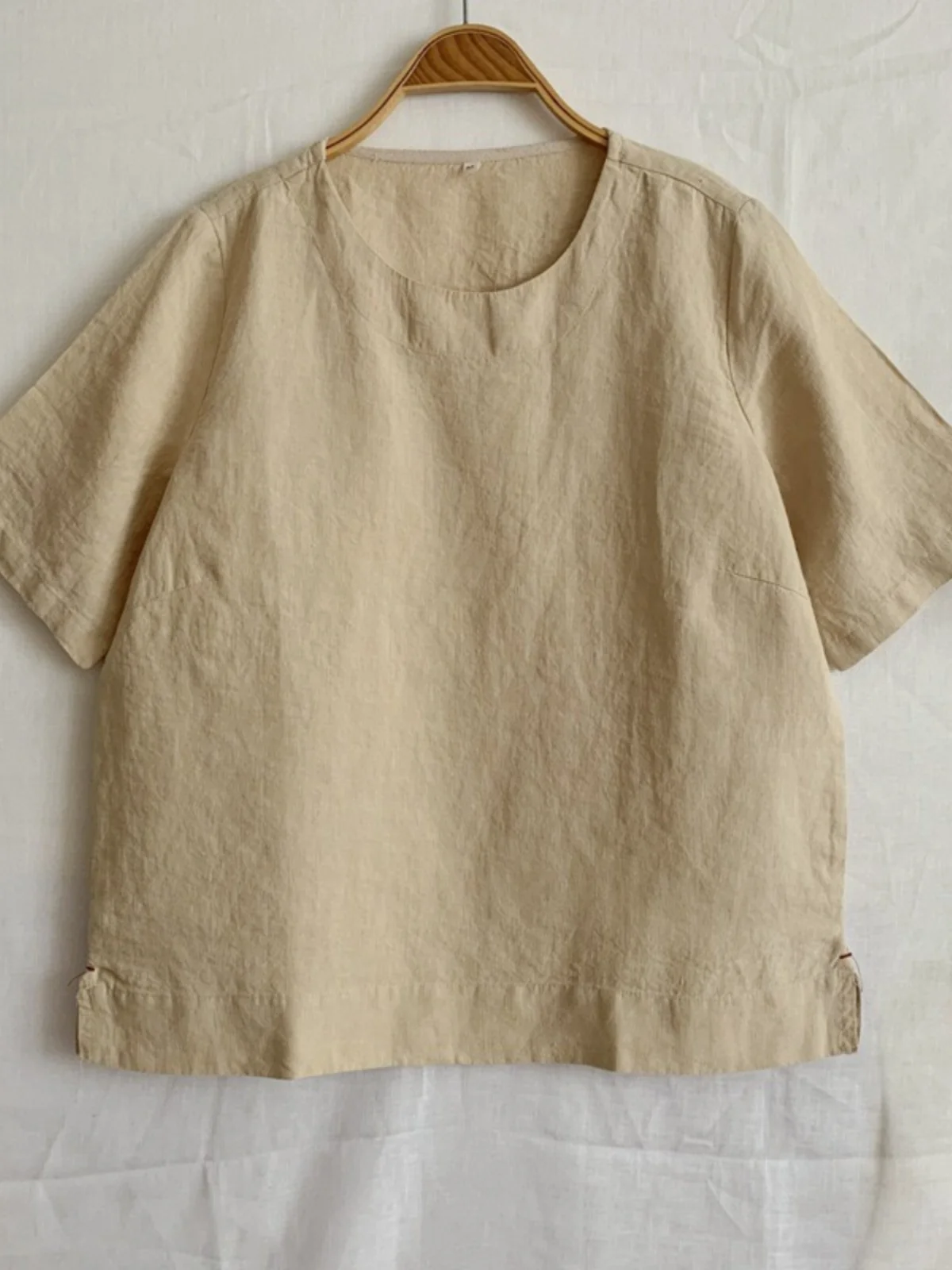 

Ladies Loose Fit ort Sve Hanmari T-irt Artistic Pure Color aron Series Spring Summer New Sle Casual Comfortable Top