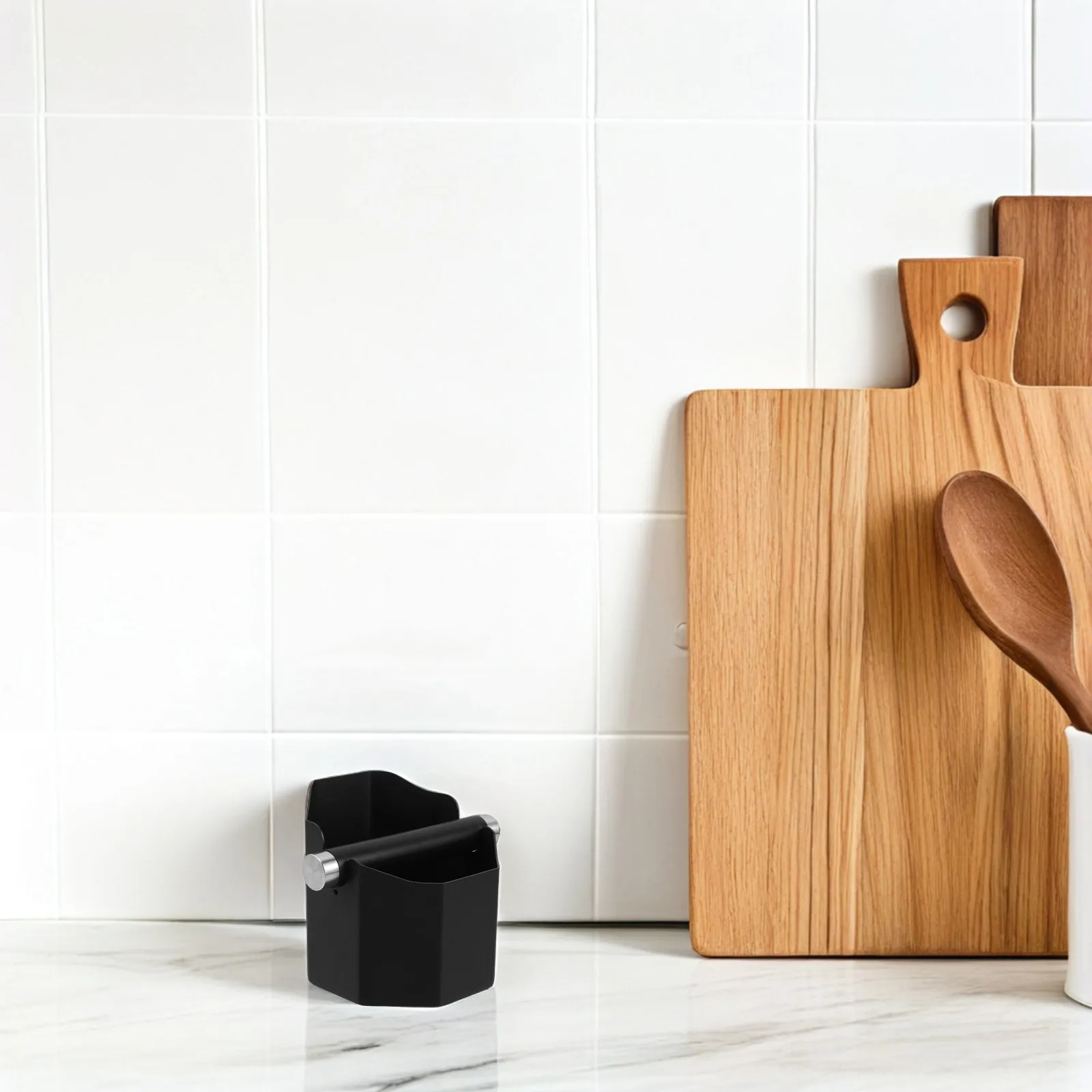 Stainless Steel Coffee Knock Box Round Compact Design Espresso Machine Accessories Non-Slip Base Home Office Coffee Grounds Dump