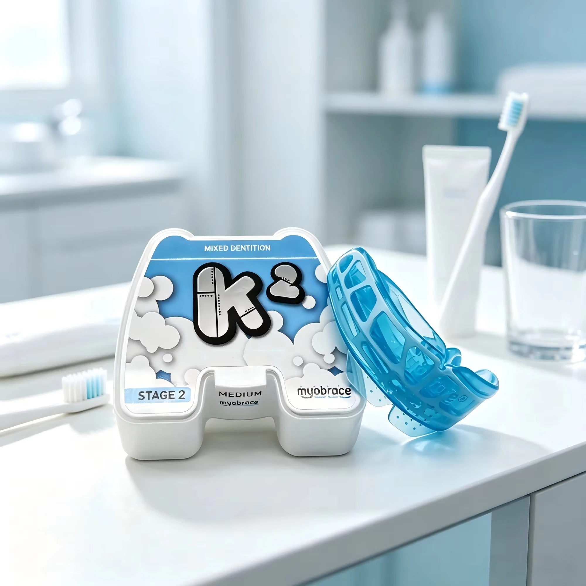 MRC Myobrace K2 Stage 2 Oral Habit Accessory Genuine Silicone Trainer Improve Oral Posture For Kids Aged 5-10 In Stock