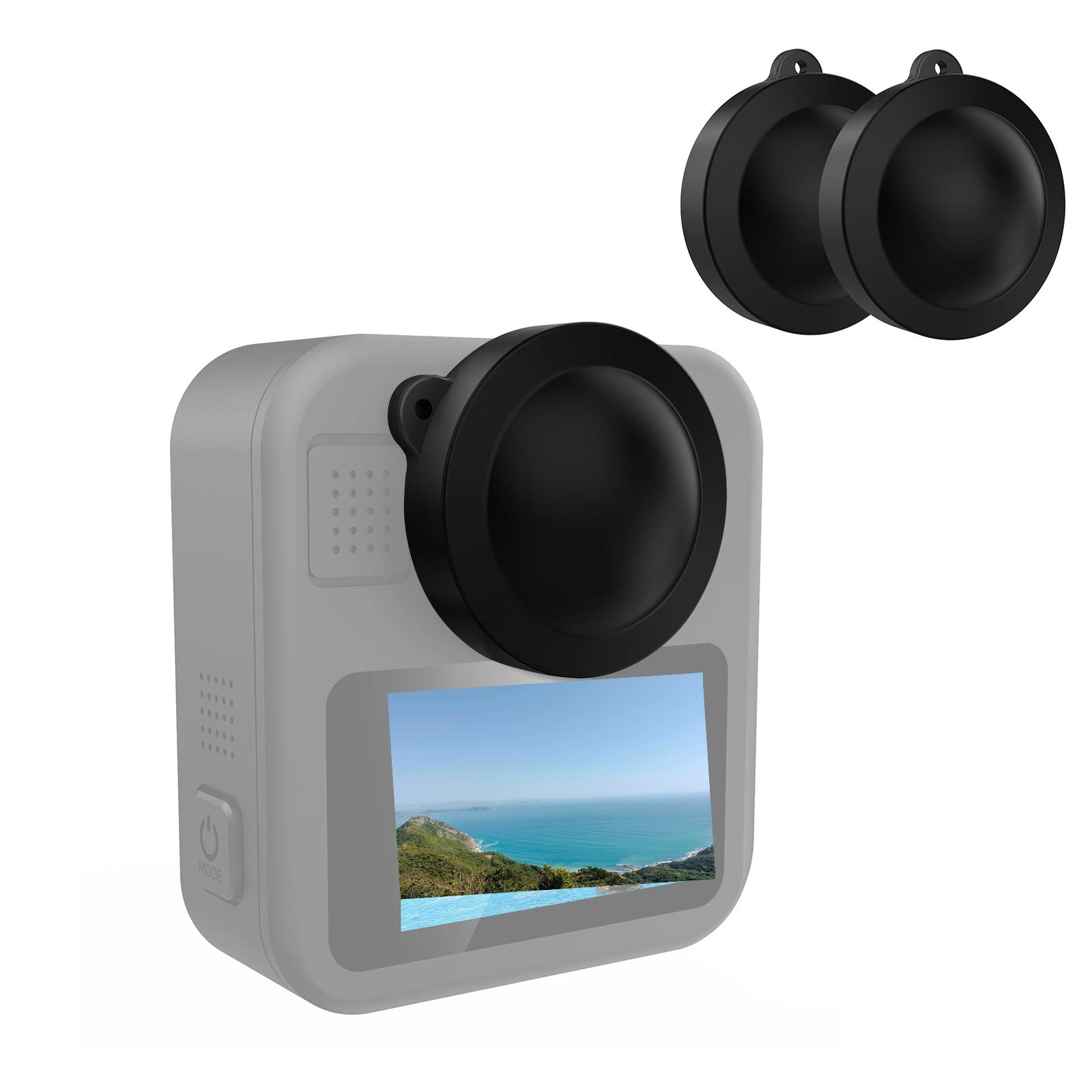 PULUZ For GoPro MAX2 Silicone Lens Cover, For GoPro MAX 2 Camera Lens Cap Protective Cover Accessories, 2 in 1