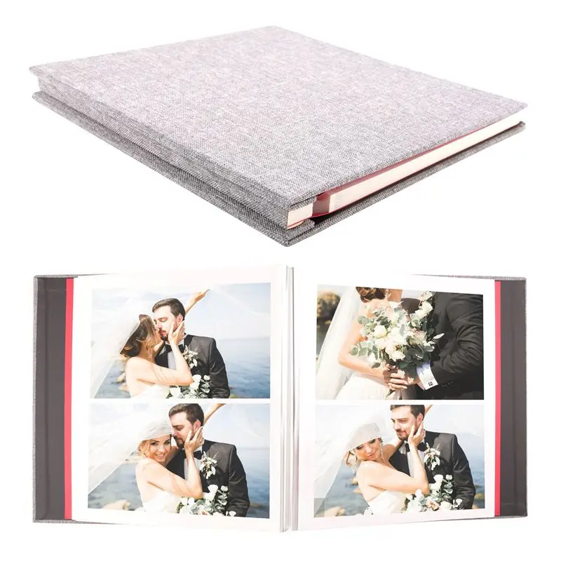 HLZS-Photo Album Scrapbook Linen Art DIY Memory Book Thick Pages With Protective Film Save Images Permanently,Best Gift Choice