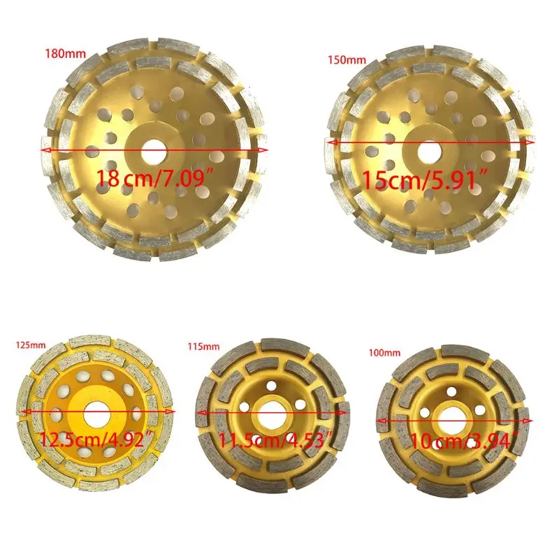 100/115/125/150/180mm Diamond Segment Grinding Wheel Cup Disc Grinder Concrete Stone Cut Disc Tool