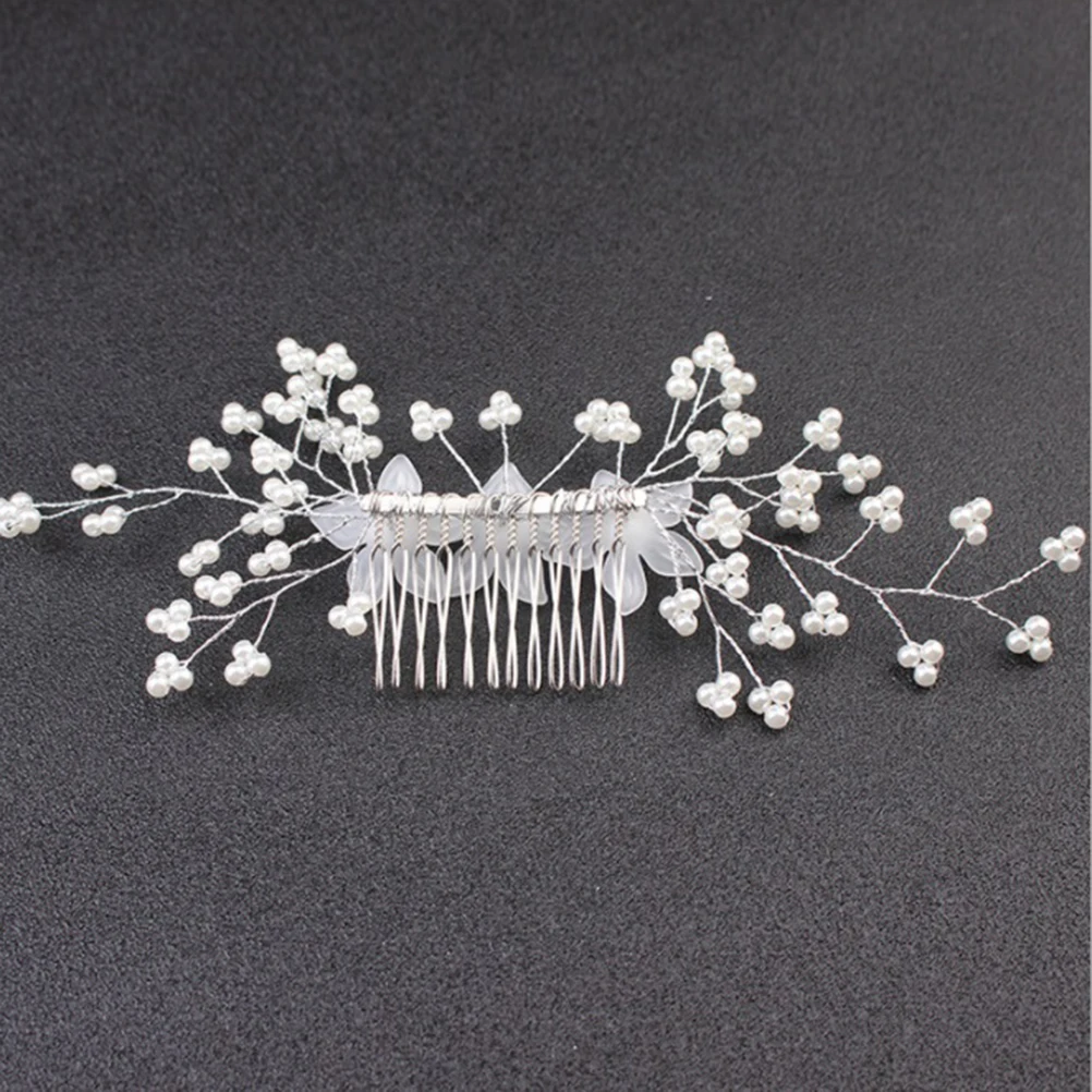 

Pearl Flower Hair Comb Elegant Acrylic Bridal Hairstyle Accessories for Women Wedding Party Durable Fashionable