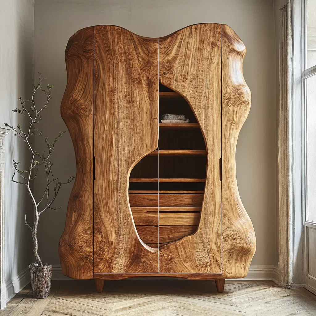 Wabi Sandy Wind Solid Wood Wine Cabinet Living Room Wall Locker Display Cabinet B & B Hotel Clubhouse Villa