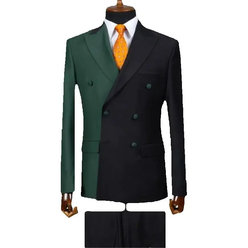 Costume élégant à double boutonnage pour hommes, veste et pantalon, ensembles de Rhde fin d'année, coupe couvertes, vêtements masculins, haute qualité, 2 pièces