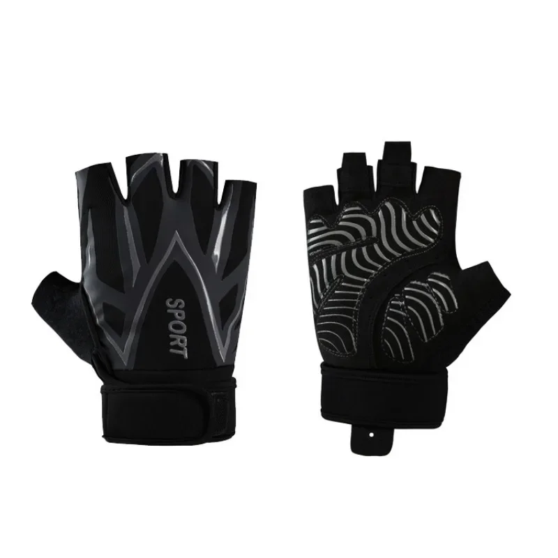 المهنية رياضة الدمبل قفازات نصف اصبع اللياقة البدنية المضادة للانزلاق قبضة اليد النساء الرجال الدراجات دراجة موضة أصابع قفازات