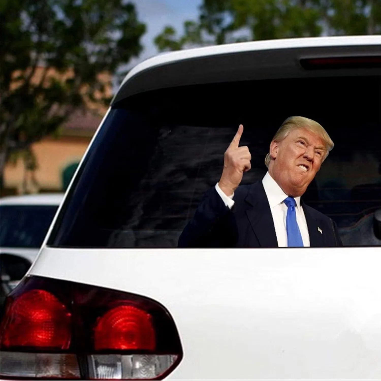 2pcs Trump's domineering car sticker, visible on both sides, fun Trump decal for car windows