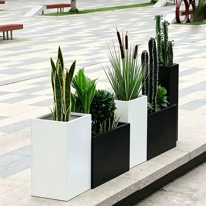 Heavy Duty Galvanized Steel Flower Pot Box Large Metal Container for Outdoor Garden Decorative Elevated Planter Bed Large