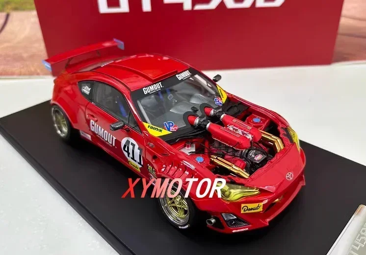 JDM-Diecast Alloy Diecast Car Model, Totalmente Aberto, Motor Totalmente Independente, Exibir Coleção, Presentes de Brinquedo, Passatempo, Toyota GT4586, 1:18