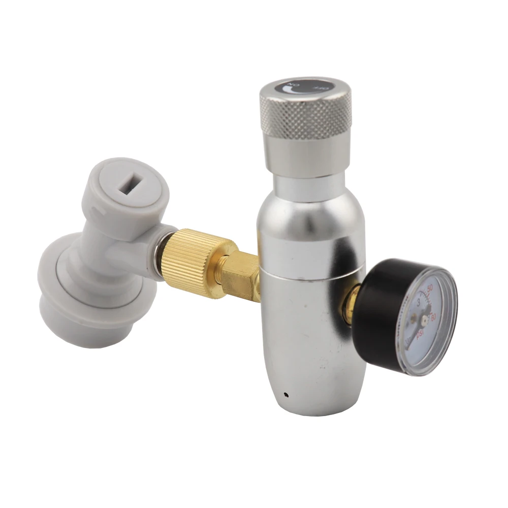 CO2 Mini Gas Regulator Keg Charger 30/60/150Psi 3/8-18UNF With Ball Lock Disconnect for Homebrew Corny Keg Beer Tap