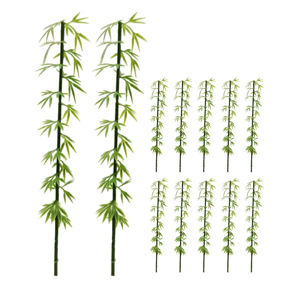 

12Pcs Artificial Bamboo Landscape Decoration Lifelike Miniature Bamboo Greenery for DIY Micro Scenery Craft Home Garden Decor