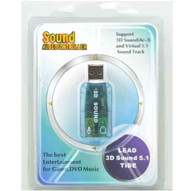 5.1 Channel Wired USB Sound Card 3.5mm Computer Audio Microphone External Adapter Headphone Converter No Driver Required