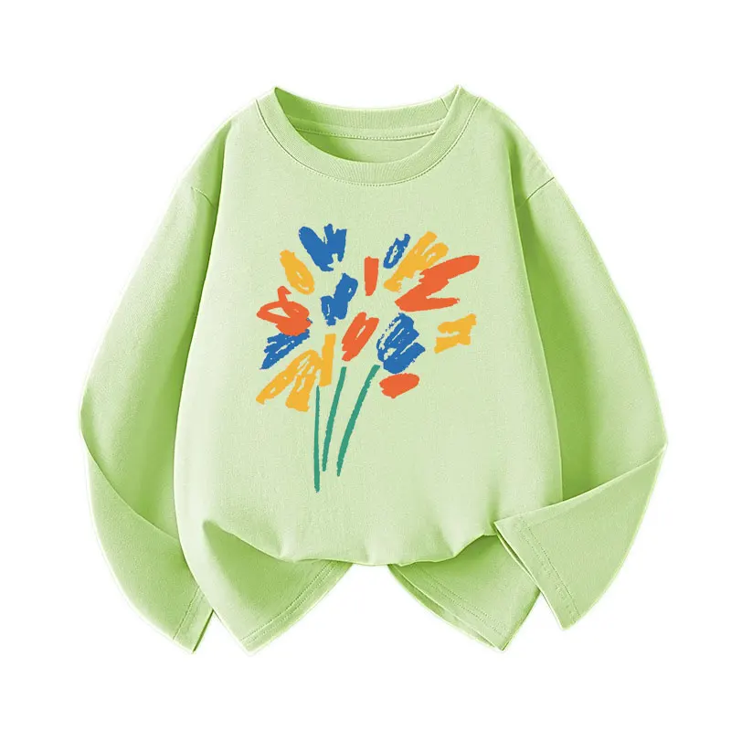 Children Long Sleeve T-shirts 2024 Autumn Winter Tops for Kids Children Tees Boys Girls Blouse Teenager School Undershirts 2-12T