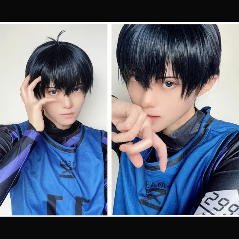 Синий замок аниме косплей костюм Джерси футбольный клуб спортивная одежда униформа парик комбинезоны жилет шорты Хэллоуин праздничная одежда подарок