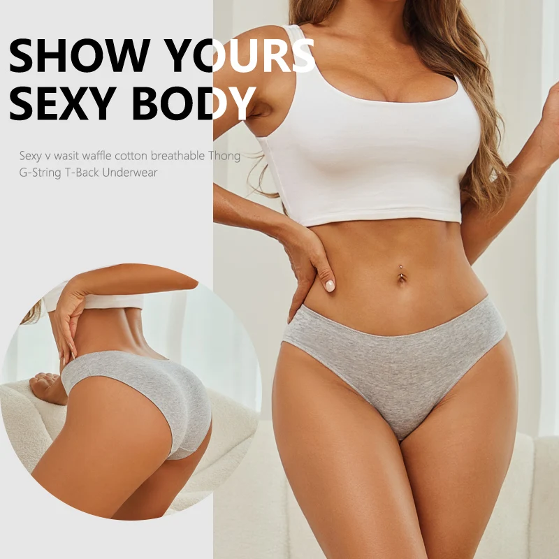 4PCS/Set Women Seamless Cotton Panties Solid Color Briefs Elastic Basic Underwear Female Sexy Low Rise Lingerie Soft Underpants