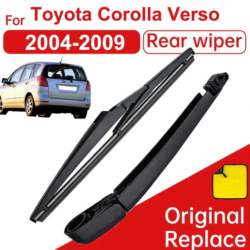 Lâminas de limpador traseiro do carro, braço dos limpadores da janela traseira para toyota corolla versão 2004 2005 2006 2007 2009, acessórios do carro limpador 11"