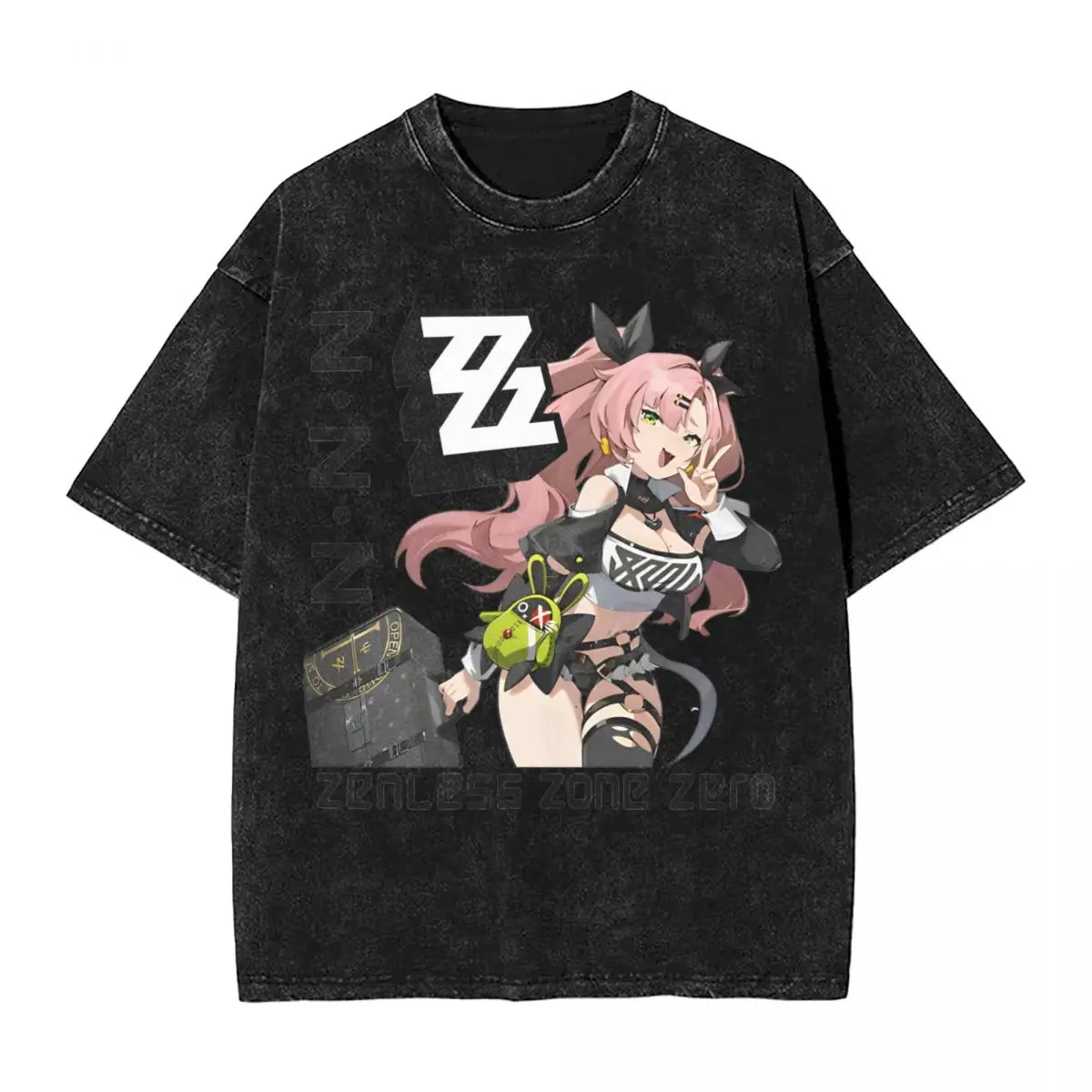 Washed T Shirts Zenless Zone Zero Nicole Demara Hip Hop Vintage T-Shirt Harajuku Game Streetwear Tops Tees for Men Women