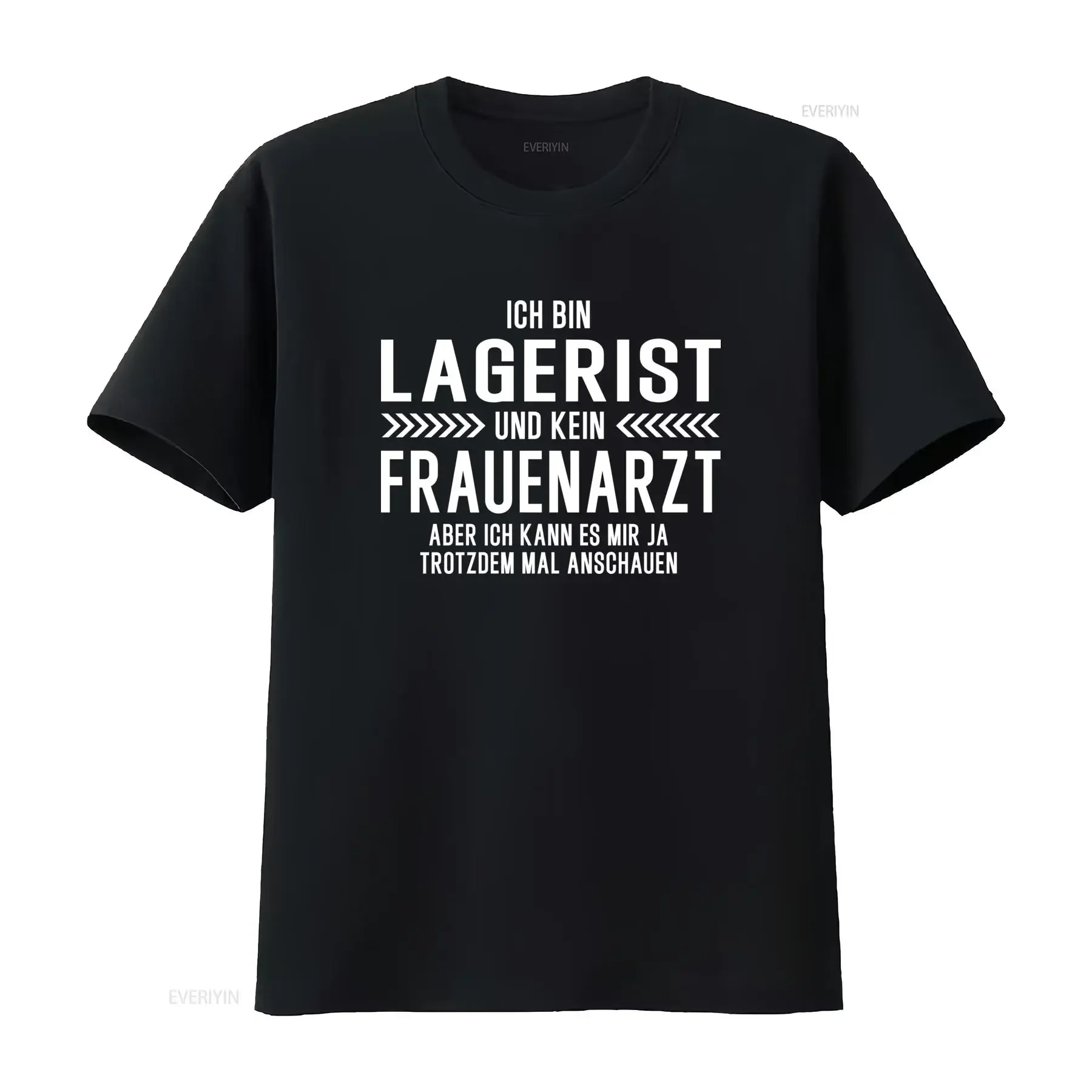 Herren Lustiges Lagerpersonal-T-Shirt mit Aufschrift „Ich bin kein Gepäckpersonalist“ Schwarz mit weißem Text Regular Fit