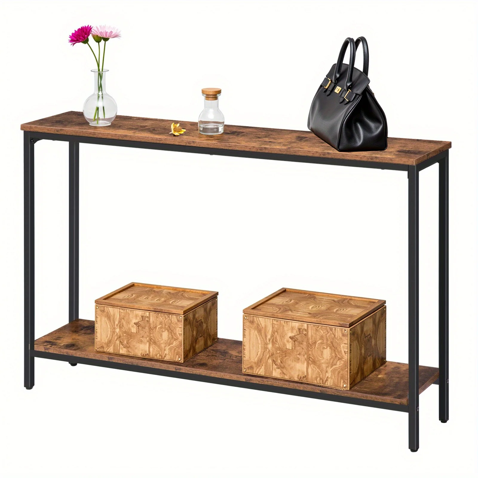 

2-Tier Entrance Table, Behind Sofa Table, Sturdy and Stable, for Living Room, Entryway, Foyer, Corridor, Office