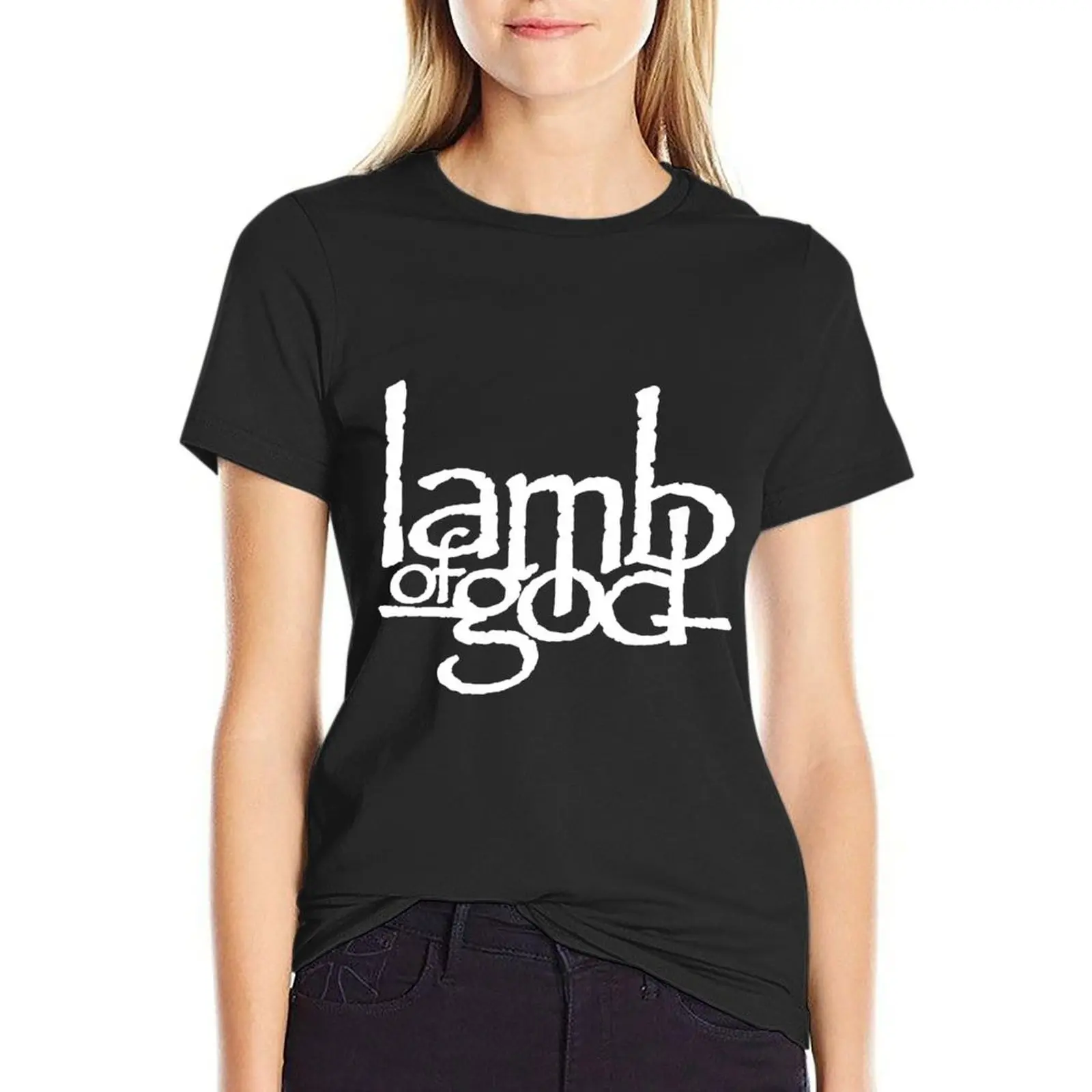 

best lamb of god band T-Shirt Female clothing anime plus size tops t-shirts for Women cotton