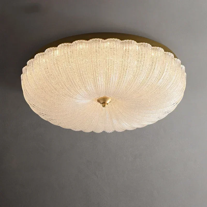 French Haus Cream-style Glass Ceiling Lights LED Lamps Retro Acrylic Lighting Living Room and Corridor Lights