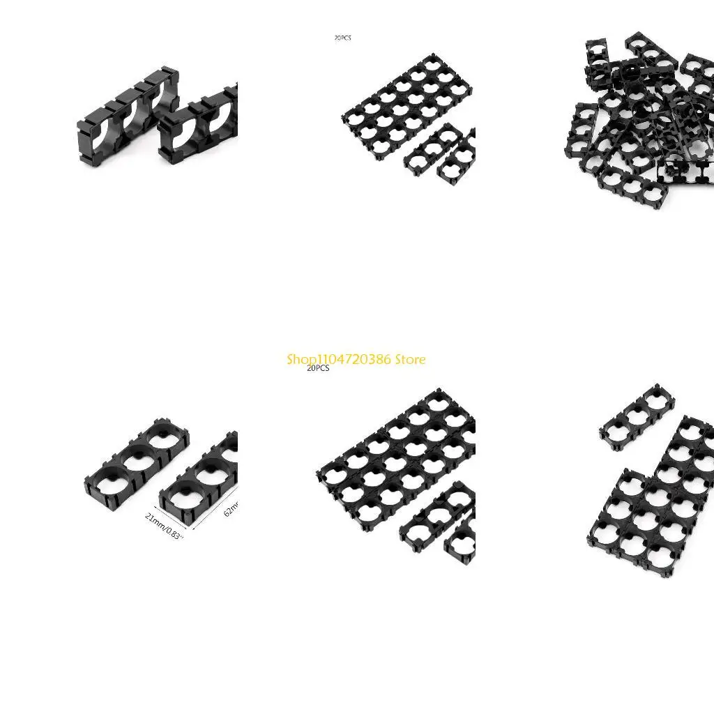 

K0EA 20 Pcs 18650 Battery Holder Bracket Plastic Brackets 18650 Battery Bracket for 18650 Batteries 1x3 DIY Accessories