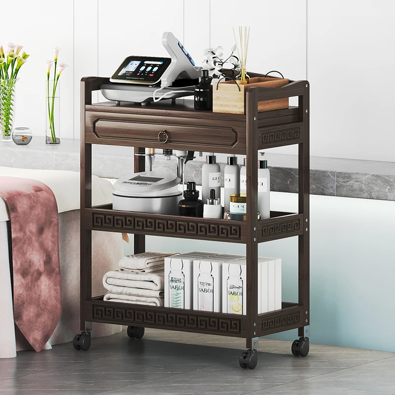 Professional Beauty Salon Trolley Mobile Hairdressing Storage Organizer Spa Commercial Furniture Multifunctional Tool Stand